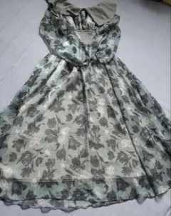 MERCURYDUO ニットドッキングフラワーロングワンピース