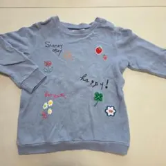 キムラタン　Youpi! 長袖トレーナー 95cm ブルー 刺繍 キッズ 女の子