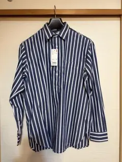 UNIQLO エクストラファインコットンブロードプルオーバーストライプシャツ L