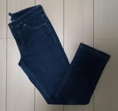 ダークブルー ストレートデニムパンツ