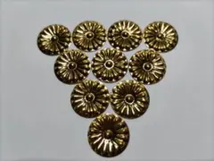 ★☆直径15ｍｍ【菊紋金具】５分 x 10枚　神輿、山車、神殿、真鍮金具