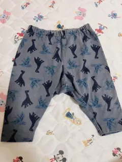 ユニクロ　恐竜　グレー　レギンスパンツ　十分丈　リラックスフィット　70