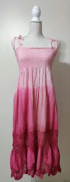 ピンク キャミワンピース M-L