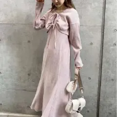 nice claupマルチwayベロアワンピース　ボレロセット　ロングワンピ