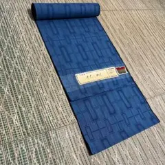【新品未使用】せんじゃく紬＜京西陣・麗峰織・幾何学文・西陣謹製＞着尺　毛化繊混紡のサムネイル