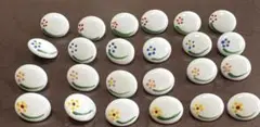 ガラスボタン　新品・未使用　24個セット　花柄　お得なまとめ売り