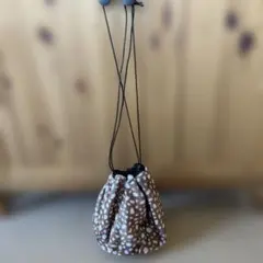 バンビ柄フェイクファー巾着バッグ