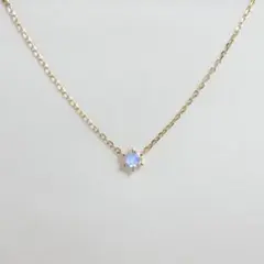 一粒ムーンストーンネックレス　14金メッキ　ゴールド
