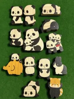 パンダ　ヒノキ材　積み木セット　バック付き　nine-D 木製　つみき　おもちゃ