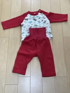 ベビー パジャマ 上下セット 腹巻き付き クマ柄