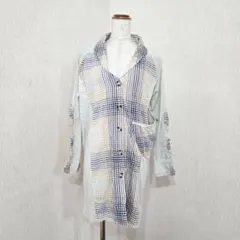 Ouchi オウチ ロングシャツ グレー系（L）異素材 ルームウェア ワコールのサムネイル