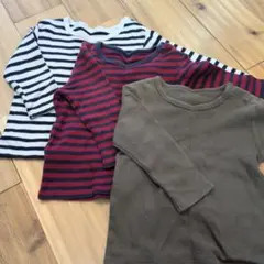 UNIQLO　ストライプ厚手長袖Tシャツ3枚セット