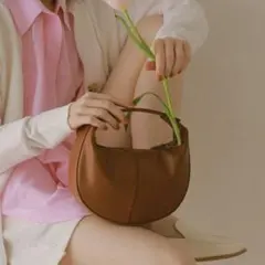 【EFOLE】フェイクレザー ラウンド ミニバッグ