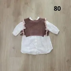 BREEZE シャツワンピース ニットベスト セット 80cm