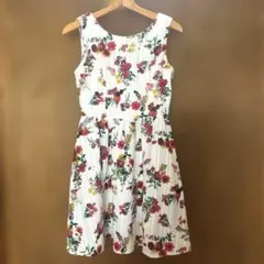 MIIA ワンピース 花柄 ノースリーブ 白 F フリーサイズのサムネイル