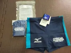 セントラル　Mizuno 水着 ネイビーSサイズ　男の子　紺スイムキャップ付き