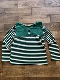 Kobe Lettuce 緑ストライプ長袖Tシャツ