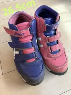 asics ベルクロ安全靴 紫/ピンク　26.5cm