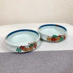 和食器　大鉢　赤絵　金彩 2枚セット 中鉢 煮物鉢 盛鉢 お正月食器 おせち