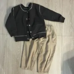 【2枚セット】 チャオパニック　カーディガン ラーゴム　パンツ　100 グレー