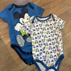 ミッキーマウスロンパース2枚セット