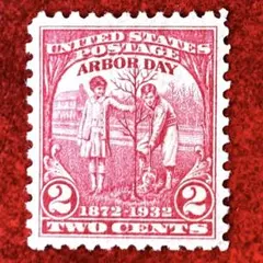 外国切手 ヴィンテージ 米国 植樹の日　1932年 ヒンジ無し
