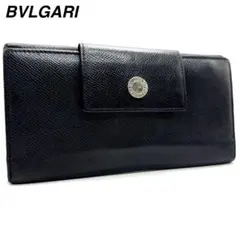 美品✨ブルガリ　長財布　折り財布　クラシコ　Wホック　レザー　ブラック