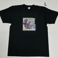 河鍋暁斎　猫又と狸　綿5.6オンスTシャツLサイズ　黒　SMLサイズ有り
