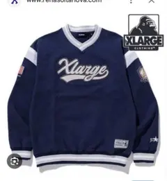 XLARGE Vネック スウェット トレーナー ネイビーのサムネイル