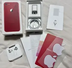 iPhone8 空箱 付属品セット RED 充電器 ケーブル イヤホン