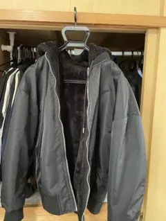 ZARA フリース内張り ブラック フード付きジャケット