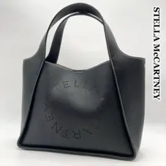 pi様専用！超美品✨ステラマッカートニー ハンドバッグ シボ革 黒 サークルロゴ