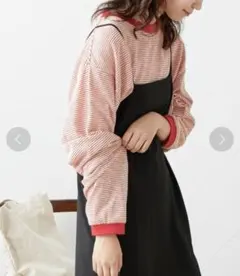 チャオパニックティピー オーバーサイズレトロボーダーロンT 古着 ユニセックス