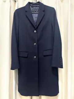 【最終お値下】ユニクロ　ウールカシミヤチェスターコート　S ネイビー