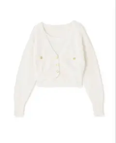 ラメツイードアンサンブル NATURAL BEAUTY BASIC ホワイト