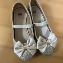 H&M シルバー グリッター バレエシューズ