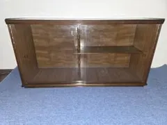 昭和　レトロ　ガラス　引き戸　木製　収納棚