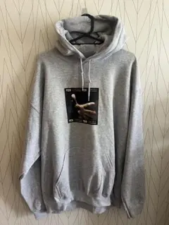 PSCN グレー フード付きパーカー Lサイズ フーディ グラフィックパーカー