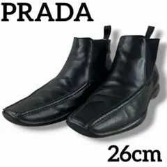 服*郎様 PRADA プラダ レザー サイドゴアブーツ ブラック 本革 5 1