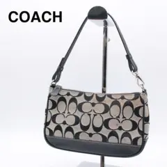 コーチ COACHミニシグネチャー ショルダーバッグ ハーフムーン 黒 6344