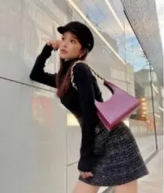 ハイウエストツイードスカート