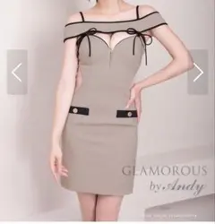 Glamorous by Andy ベージュオフショルダードレス