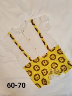 ⋆ ࣪. 美品 ˖ ࣪⭑ ライオン柄ロンパース 60-70cm