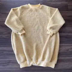 ペアマノン ボア フリース チュニック ワンピース トレーナー 黄色 140