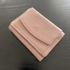 LASIEM ピンク レザー 三つ折り財布 本革