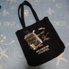 Paul & Joe 黒トートバッグ 猫ポーチ付き