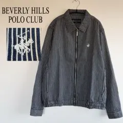 ビバリーヒルズポロクラブ デニム ヒッコリー　スイングトップ　ブルゾン　刺繍ロゴ
