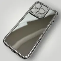 iPhone14pro ケース　スマホケース　韓国　シルバー　鏡面　キラキラ