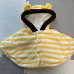 コムサイズム　くま耳付き　イエローと白のストライプ　ポンチョ　50〜70 新品