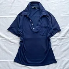 70s JCPenney ポロシャツ L ネイビー ヴィンテージ 古着 半袖のサムネイル
